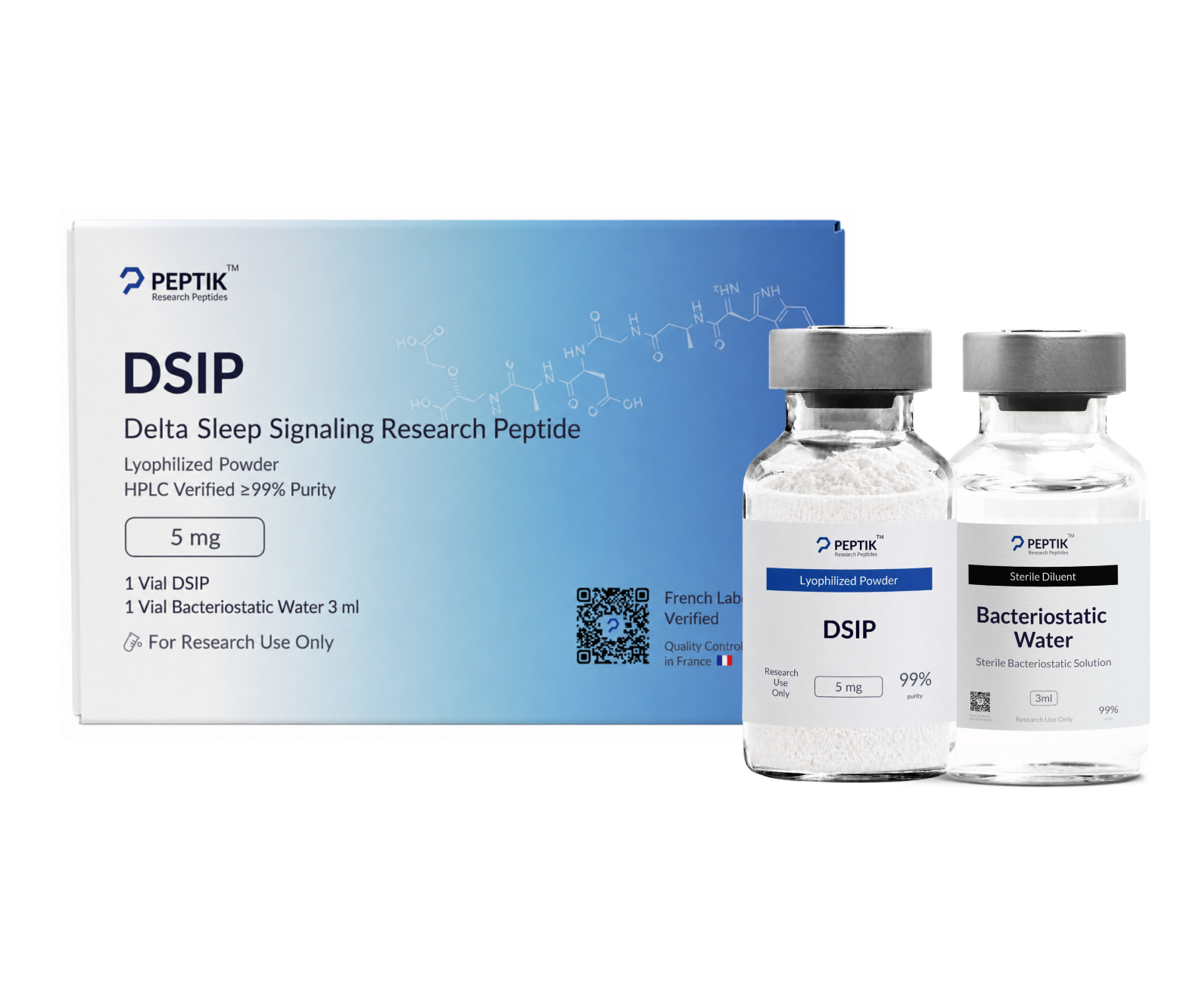 DSIP Lyophilized Vial + Sterile Water