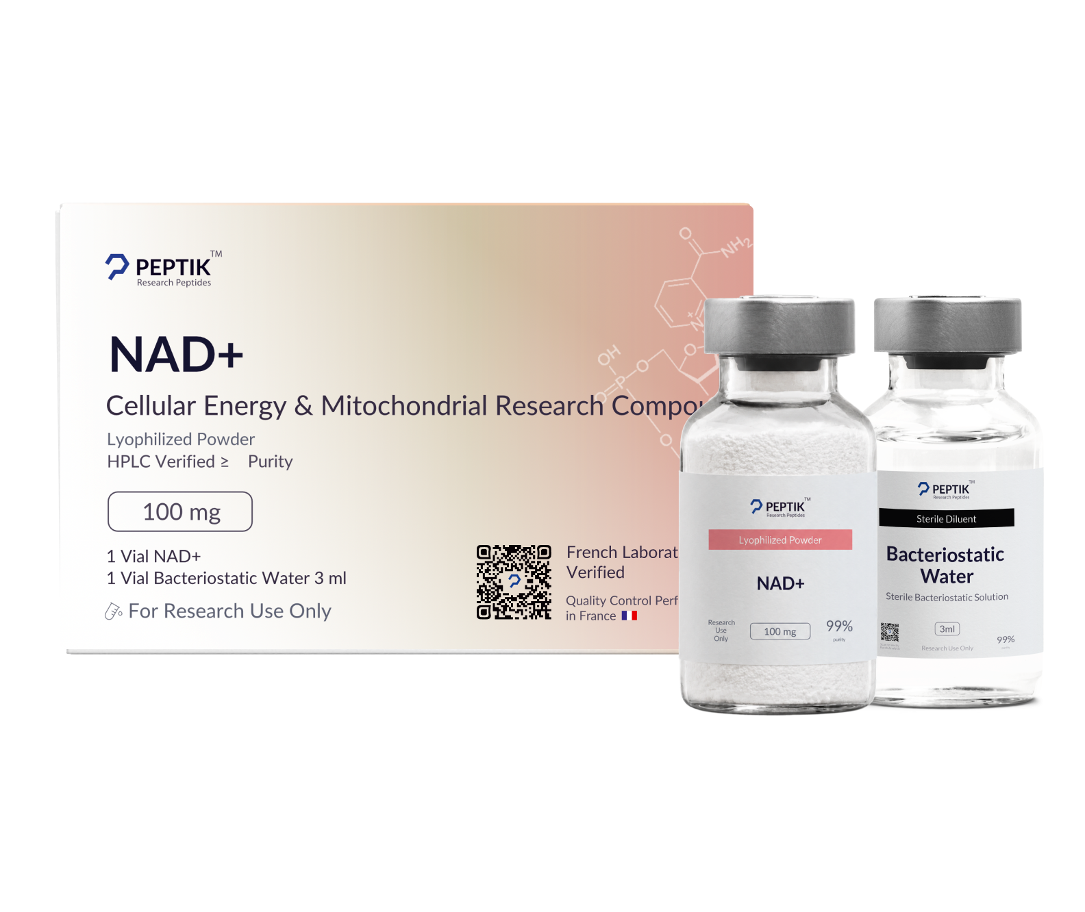 NAD+ Lyophilized Vial + Sterile Water
