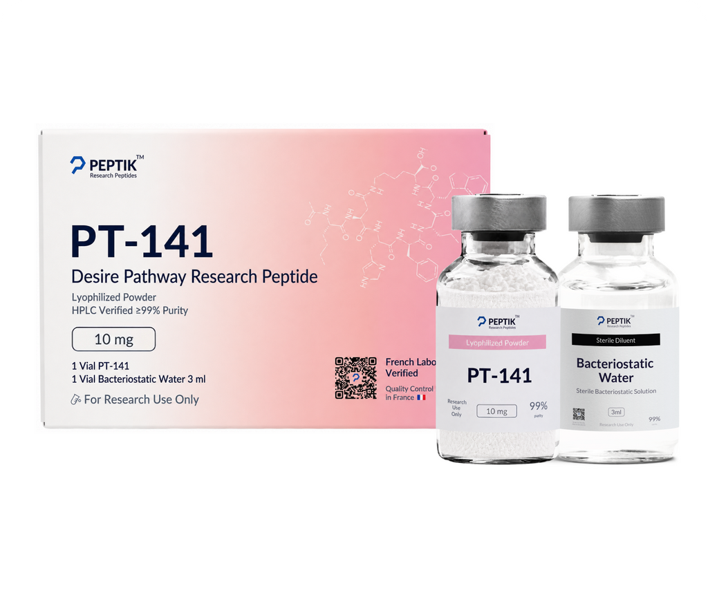PT-141 Lyophilized Vial + Sterile Water (10 mg)