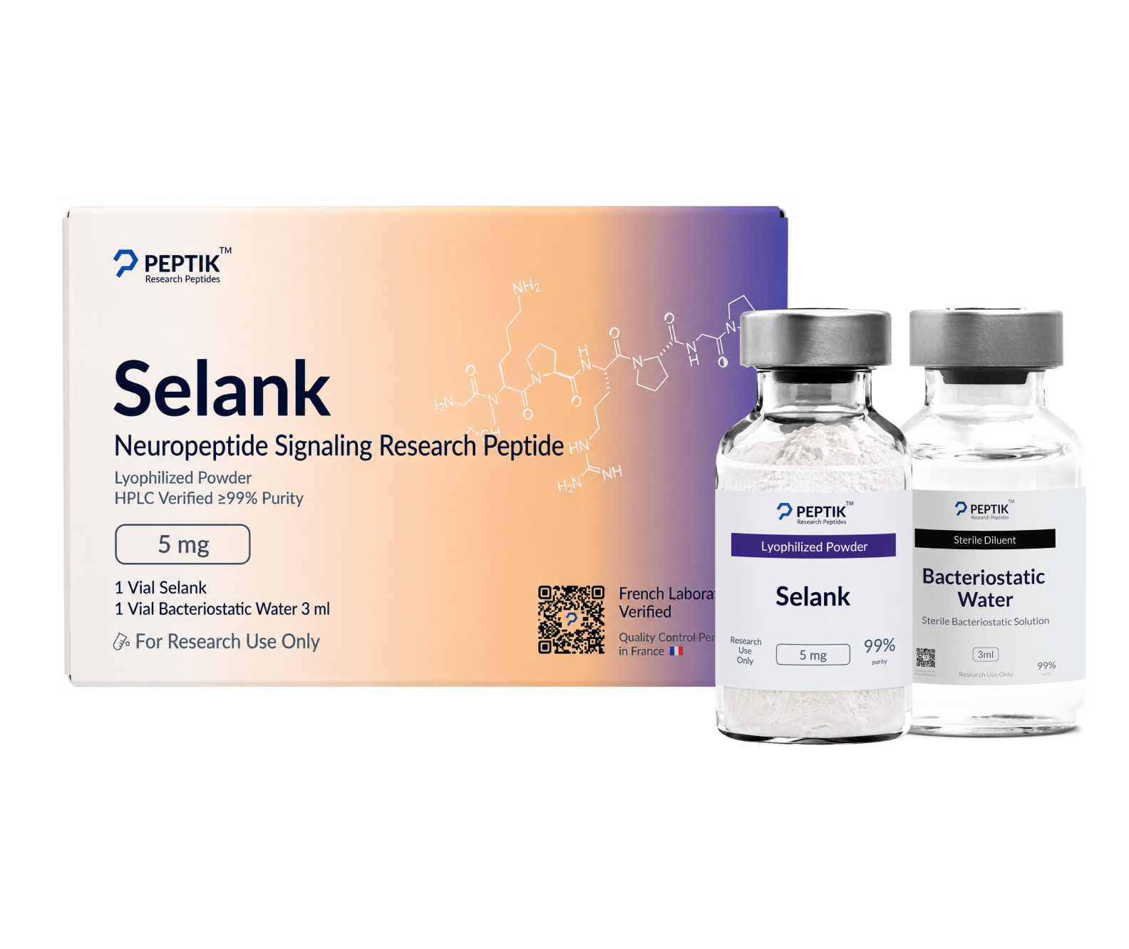 Selank Lyophilized Vial + Sterile Water