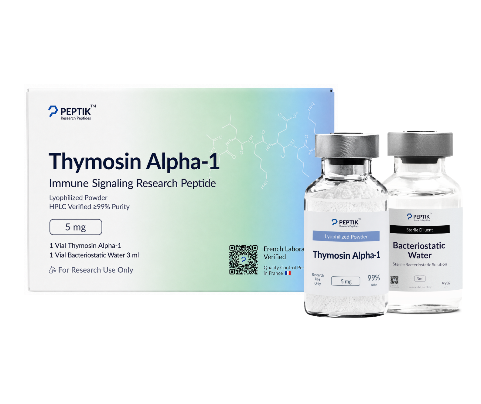 Thymosin Alpha-1 Lyophilized Vial + Sterile Water